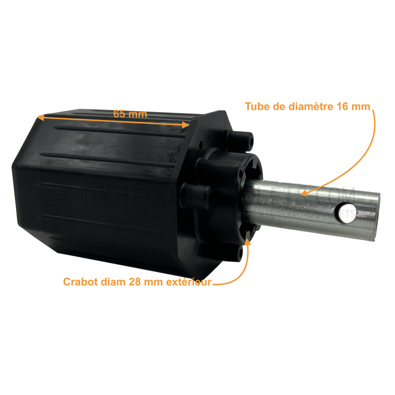 Embout pour octo 60, Tube diam. 16 et crabot ZF diam. 28
