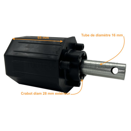 Embout pour octo 60, Tube diam. 16 et crabot ZF diam. 28
