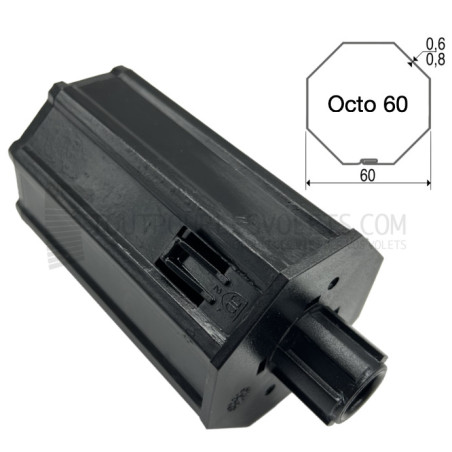 Embout pour Octo 60, crabot 22 type Deprat, 6p10
