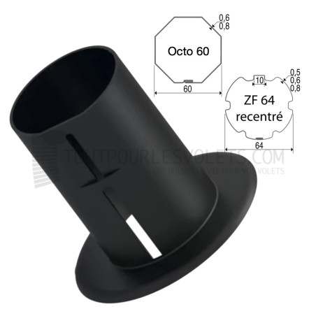 Flasque de guidage pour tube ZF64 et octo 60 diam. 155 mm