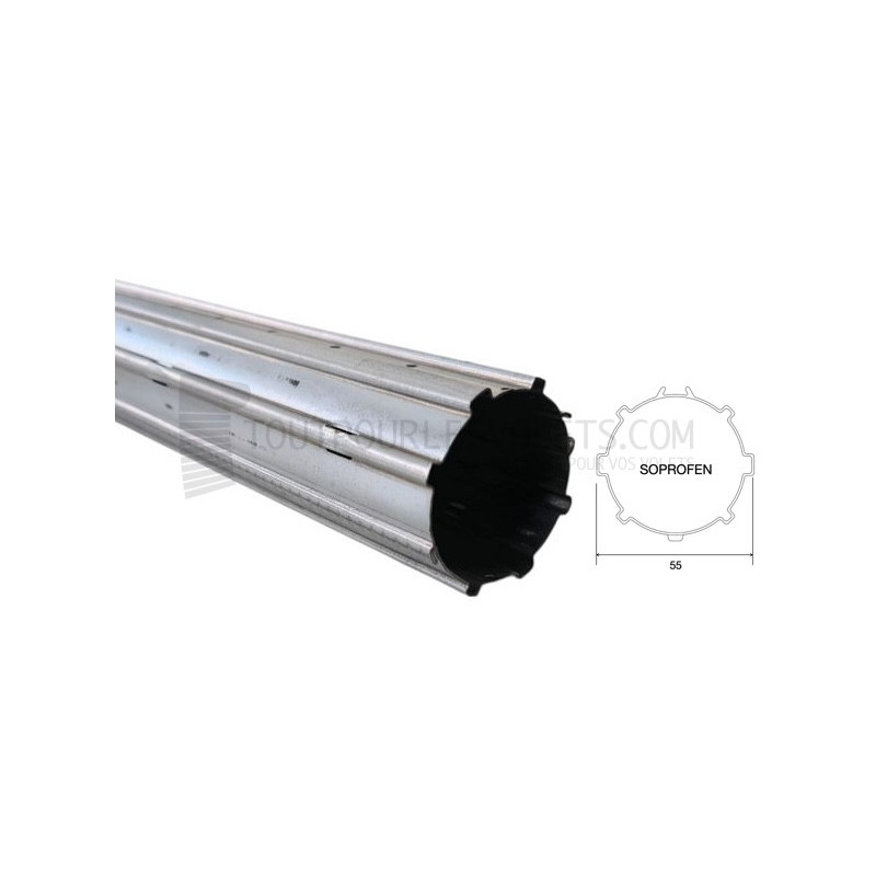 Tube de volet roulant rond canelé diam. 50 type Soprofen AX50 - 1000 mm