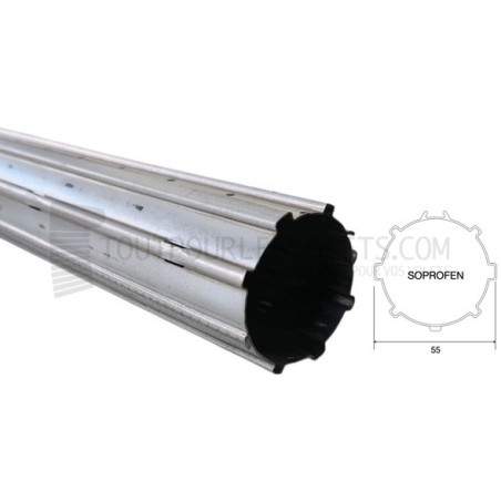 Tube de volet roulant rond canelé diam. 50 type Soprofen AX50 - 1000 mm