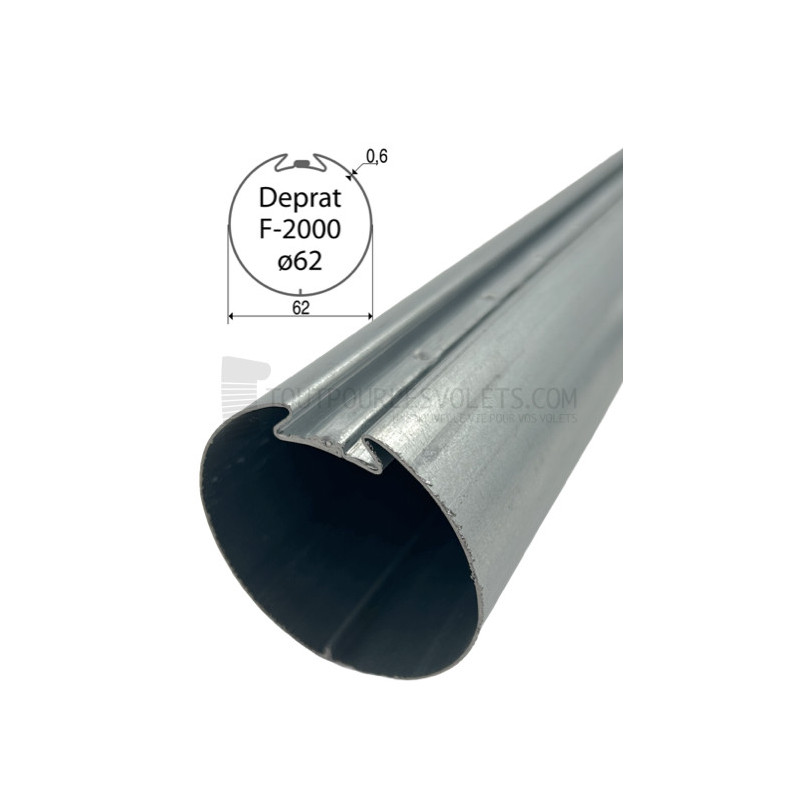 Tube rond rainuré 62 Deprat - 3000 mm